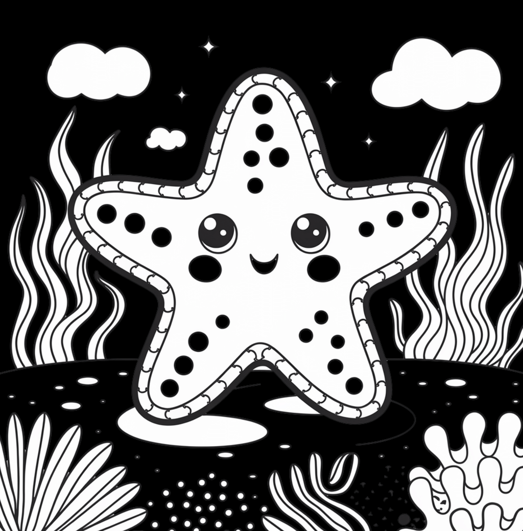 Sea Life High Contrast Book – Visual Stimulation for Infants