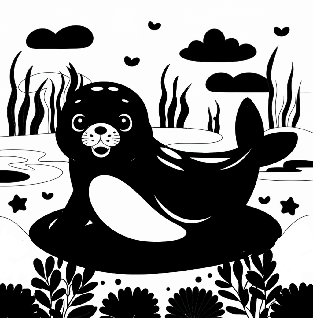 Sea Life High Contrast Book – Visual Stimulation for Infants